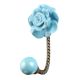 Turquoise Flower Ceramic Hook in Antique Fitting